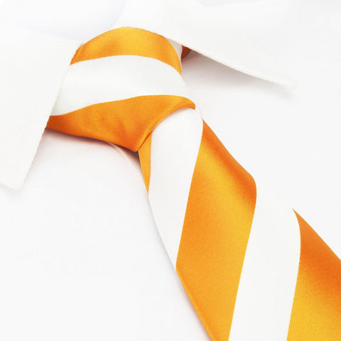 Orange & White Striped Tie