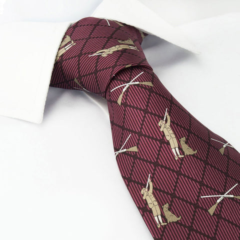 Wine Coloured Shooting Silk Tie