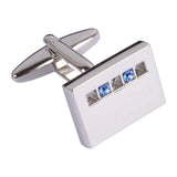 Blue Crystal Squares  Cufflinks