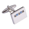 Blue Crystal Squares  Cufflinks
