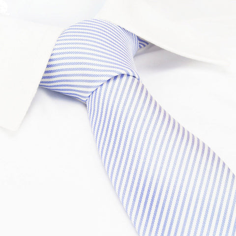 Pastel Lilac & White Thin Stripe Silk Tie