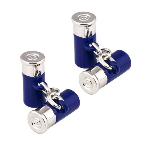 Blue Shotgun Cartridge Cufflinks