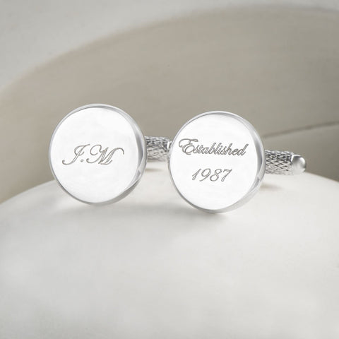 Personalised Initials & Birth Date Cufflinks