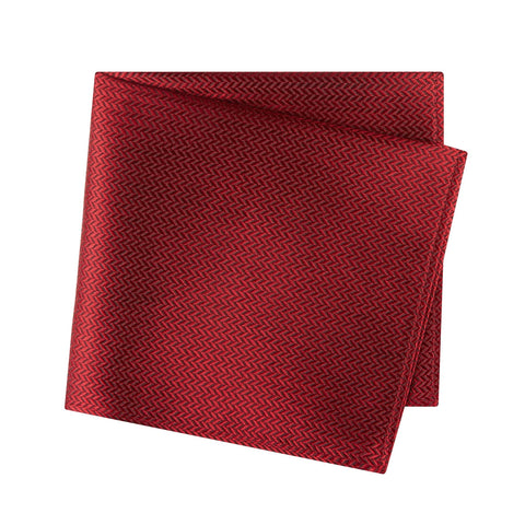 Red Herringbone Silk Handkerchief