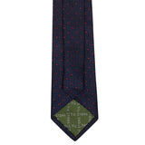 Navy & Red Classic Textured Spot Silk Tie
