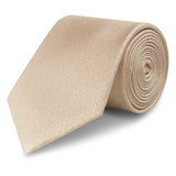 Pastel Gold Textured Woven Silk Tie