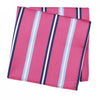 Fuchsia Woven Silk Handkerchief With Blue & Navy Stripes