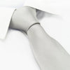 Plain Silver Silk Tie