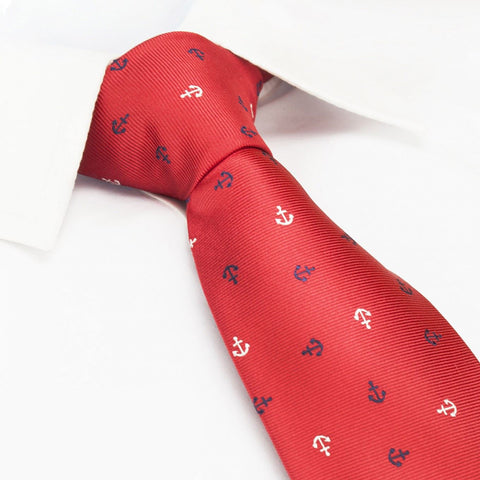 Red Anchor Silk Tie