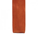 Burnt Orange Knitted Square Cut Silk Tie
