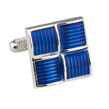 Four Squared Blue Cufflinks