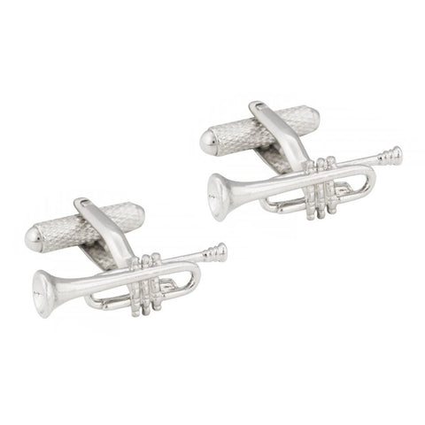 Silver Plated Trumpet Cufflinks