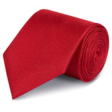 Dark Red Silk Plain Classic Textured Tie