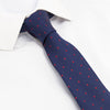 Navy with Red Polka Dots Slim Silk Tie