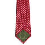 Red & White Textured Dash Silk Tie
