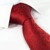 Red Jacquard Leaf Silk Tie