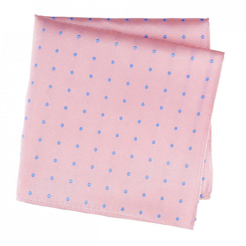 Pink & Blue Polka Dot Silk Handkerchief