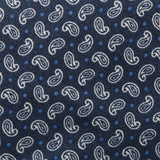 Navy Mini Paisley Printed Cotton Slim Tie