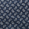 Navy Mini Paisley Printed Cotton Slim Tie