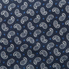 Navy Mini Paisley Printed Cotton Slim Tie