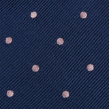 Navy & Pink Polka Dot Woven Silk Tie