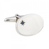 Sterling Silver Sapphire Oval Cufflinks