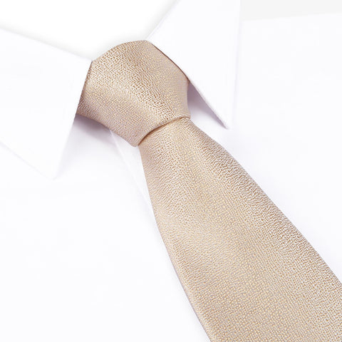 Pastel Gold Textured Woven Silk Tie