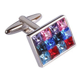 Mixed Swarovski Crystals Cufflinks