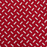 Red & White Textured Dash Silk Tie