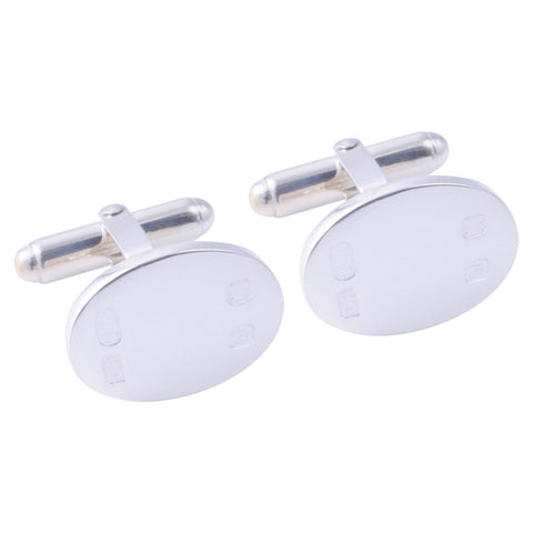 Sterling Silver Oval Hallmarked Cufflinks