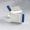 Executive Navy Lined Lattice Cufflinks