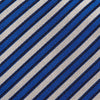 Blue and White Striped Luxury Woven Silk Tie