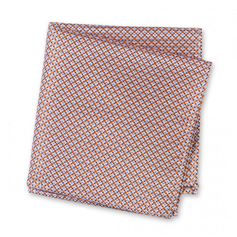 Orange Geometric Spot Woven Silk Handkerchief