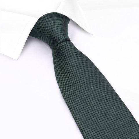 Dark Green Silk Plain Classic Textured Tie