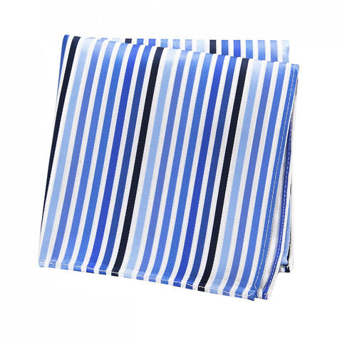 Various Blue Striped Woven Silk Handkerchief