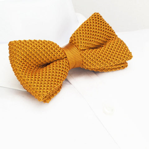 Pre-Tied Burnt Orange Knitted Bow Tie