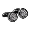 Gunmetal Executive Crystal Circle Cufflinks