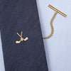 Gold 9ct Crossed Golf Clubs Tie Tack