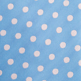Blue Silk Tie With Pink Polka Dots