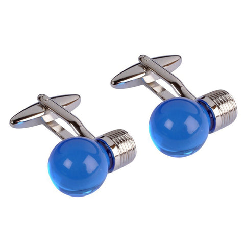 Blue Light Bulb Cufflinks