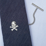 Sterling Silver Skull & Crossbones Tie Tack