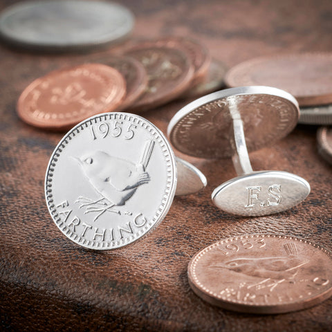 Personalised Sterling Silver Farthing Cufflinks