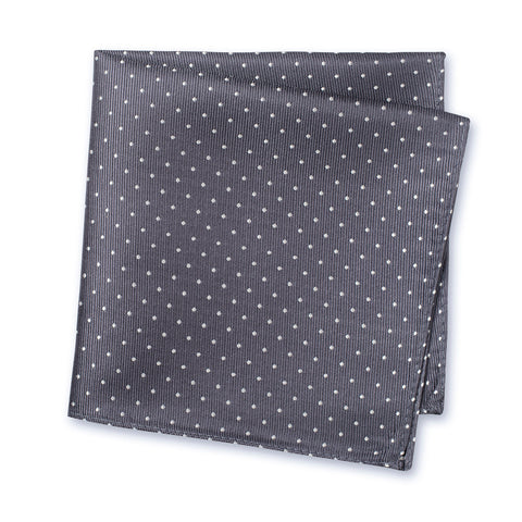 Charcoal Grey Micro Spot Silk Handkerchief