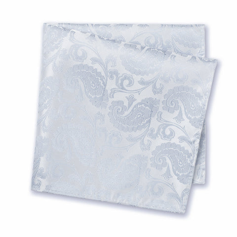 Classic Duck Egg Paisley Silk Handkerchief