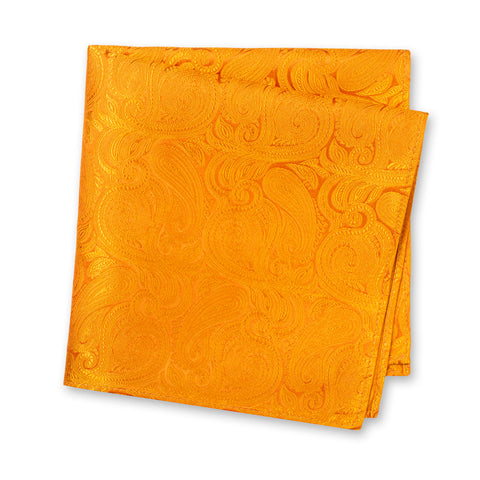 Burnt Orange Paisley Woven Silk Handkerchief