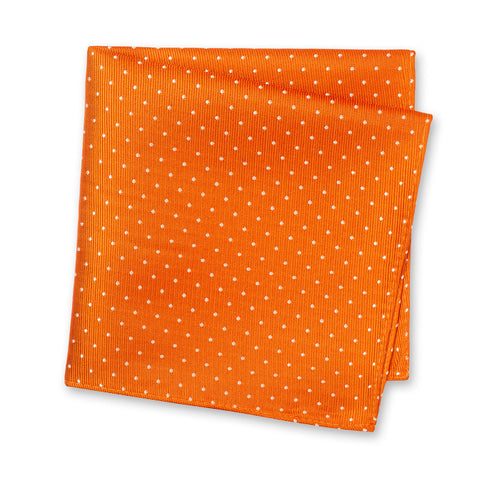 Burnt Orange Micro Spot Silk Handkerchief
