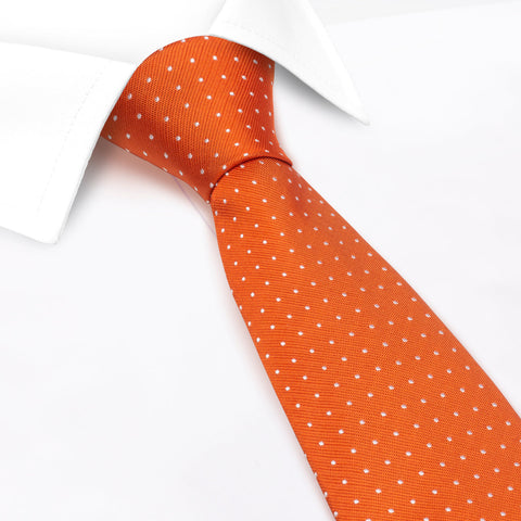 Burnt Orange Micro Spot Silk Tie