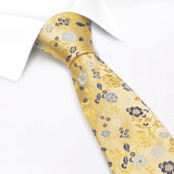 Gold Luxury Floral Woven Silk Tie