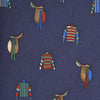 Jockey Jersey & Saddles Navy Printed Silk Tie