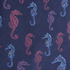 Navy Seahorse Luxury Woven Silk Tie